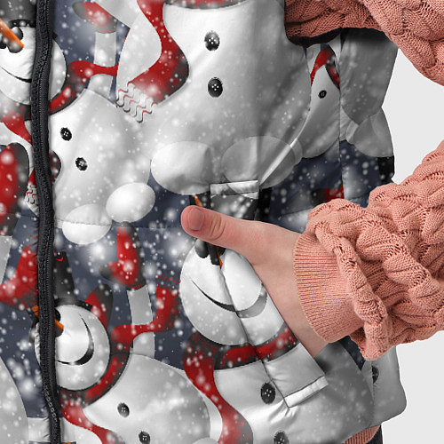Детский жилет Зимний паттерн со снеговиками / 3D-Светло-серый – фото 5