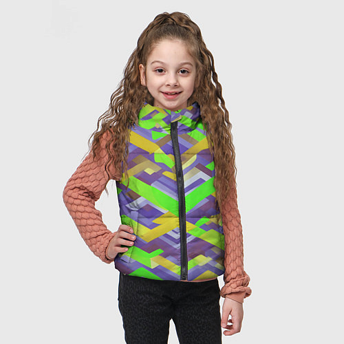 Детский жилет Зелёные ретро стрелки / 3D-Красный – фото 3