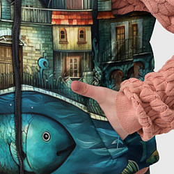Детский жилет Сказочные рыбовы в стиле фолк-арт», цвет: 3D-светло-серый — фото 2