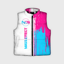 Детский жилет Mass Effect neon gradient style: по-вертикали, цвет: 3D-черный