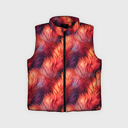 Детский жилет Красный мех паттерн, цвет: 3D-черный