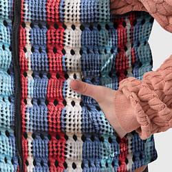 Детский жилет Вязаный узор разноцветные вертикальные полосы, цвет: 3D-светло-серый — фото 2