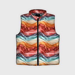 Детский жилет Разноцветные полосы текстура ткани, цвет: 3D-светло-серый