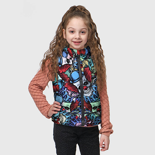 Детский жилет Череп клоун паттерн / 3D-Красный – фото 3