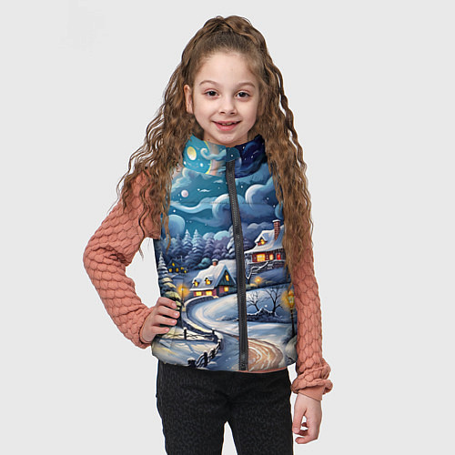 Детский жилет Новогоднее настроение / 3D-Черный – фото 3