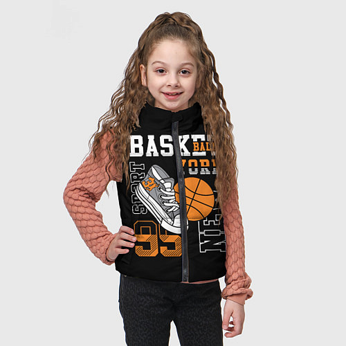 Детский жилет Basketball New York / 3D-Светло-серый – фото 3