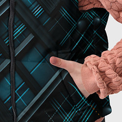 Детский жилет Тёмно-синяя диагональная клетка в шотландском стил, цвет: 3D-черный — фото 2