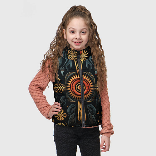 Детский жилет Паттерн в славянской стилистике / 3D-Черный – фото 3