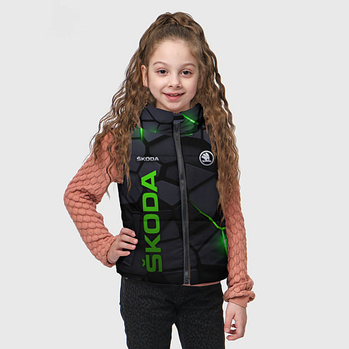 Детский жилет Skoda - плиты с эффектом свечения / 3D-Черный – фото 3