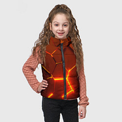 Детский жилет Плиты абстрактные огненные, цвет: 3D-светло-серый — фото 2