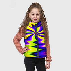 Детский жилет Неоновая фрактальная абстракция, цвет: 3D-черный — фото 2