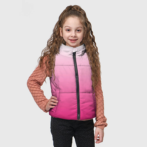 Детский жилет Бело-розовый градиент / 3D-Светло-серый – фото 3