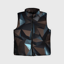 Детский жилет Черная геометрическая абстракция - объемные грани, цвет: 3D-черный
