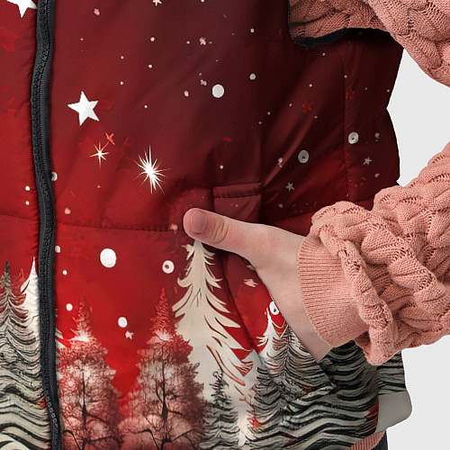 Детский жилет Морозное утро в деревне / 3D-Светло-серый – фото 5