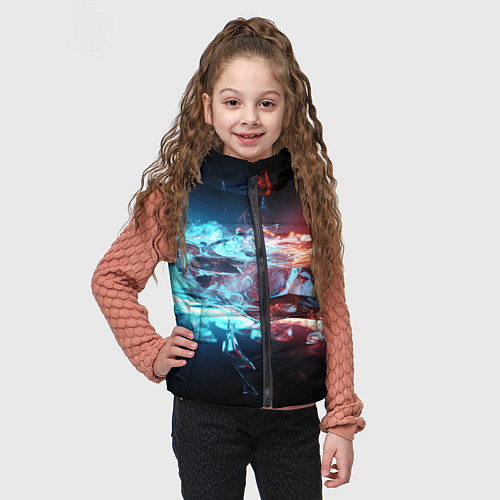 Детский жилет Лед и пламя абстракция / 3D-Черный – фото 3