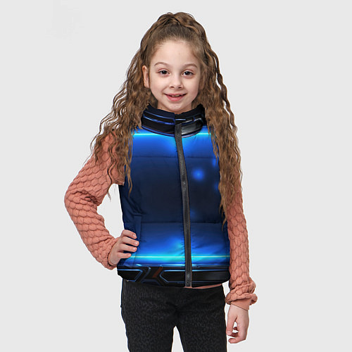 Детский жилет Синий неоновый экран / 3D-Красный – фото 3