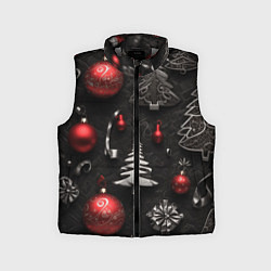 Детский жилет Новогодние игрушки елочные, цвет: 3D-светло-серый