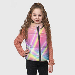 Детский жилет Хаотичные неоновые линии, цвет: 3D-светло-серый — фото 2