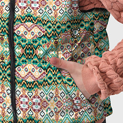 Детский жилет Орнамент зеленый мелкий икат, цвет: 3D-красный — фото 2