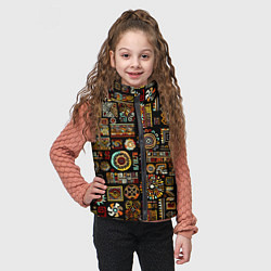 Детский жилет Африканский этнический орнамент, цвет: 3D-черный — фото 2