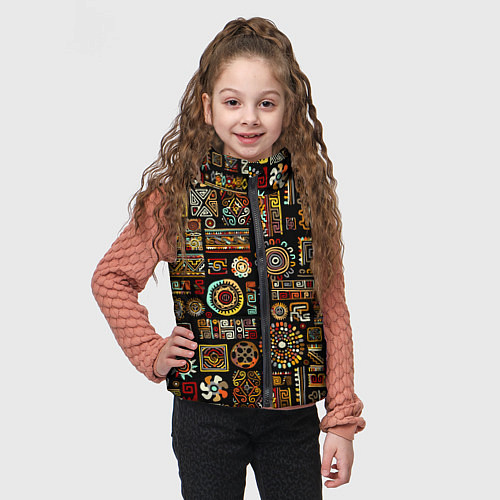 Детский жилет Африканский этнический орнамент / 3D-Черный – фото 3