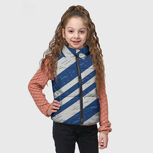 Детский жилет Сине-белый шик / 3D-Светло-серый – фото 3