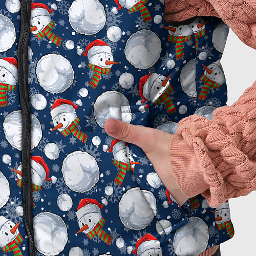 Детский жилет Весёлые снеговики - паттерн / 3D-Светло-серый – фото 5