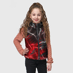 Детский жилет Дым и красные текстуры, цвет: 3D-черный — фото 2