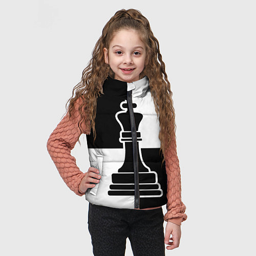 Детский жилет Шахматы - ферзь / 3D-Черный – фото 3