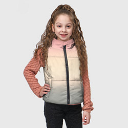 Детский жилет Персиковый и серый градиент, цвет: 3D-светло-серый — фото 2