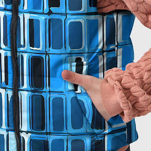 Детский жилет Синие прямоугольники / 3D-Светло-серый – фото 5