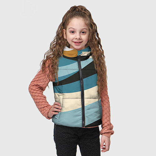 Детский жилет Полосы ретро цветов / 3D-Красный – фото 3