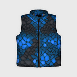 Детский жилет Синий трескающийся камень, цвет: 3D-светло-серый