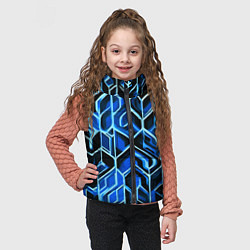 Детский жилет Синие полосы на чёрном фоне, цвет: 3D-черный — фото 2