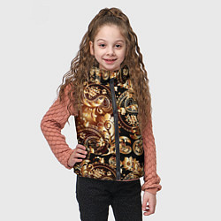 Детский жилет Пейсли золотые узоры, цвет: 3D-светло-серый — фото 2