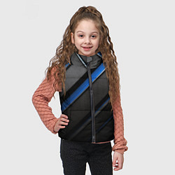 Детский жилет Black blue lines, цвет: 3D-черный — фото 2