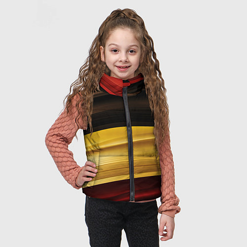 Детский жилет Черный красный желтый цвет абстракции / 3D-Светло-серый – фото 3