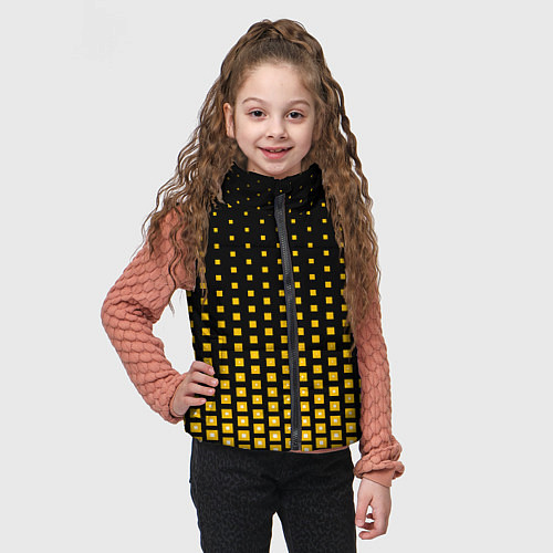 Детский жилет Жёлтые квадраты / 3D-Черный – фото 3