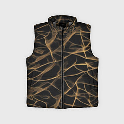 Детский жилет Абстракция черное золото, цвет: 3D-светло-серый