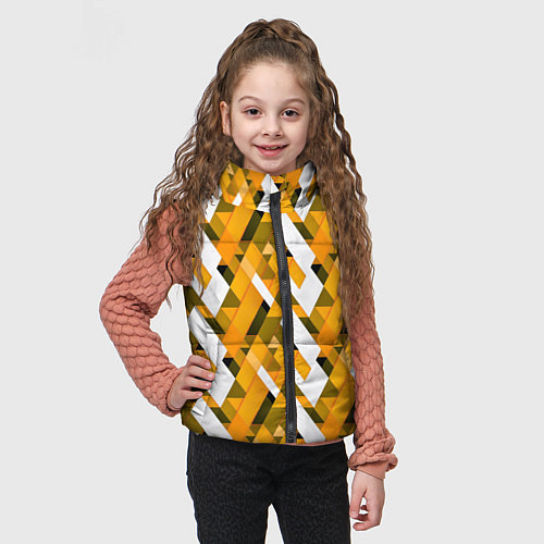 Детский жилет White and yellow shapes / 3D-Черный – фото 3