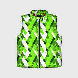 Детский жилет Зелёные и белые фигуры, цвет: 3D-красный