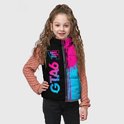 Детский жилет GTA6 - neon gradient по-вертикали, цвет: 3D-черный — фото 2
