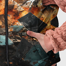 Детский жилет Взрыв плит абстракция, цвет: 3D-красный — фото 2