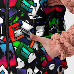 Детский жилет Geometry dash alllogo, цвет: 3D-светло-серый — фото 2