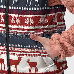 Детский жилет Олени белые и красные свитер новогодний, цвет: 3D-светло-серый — фото 2
