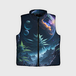 Детский жилет Вид на землю с другой планеты, цвет: 3D-черный