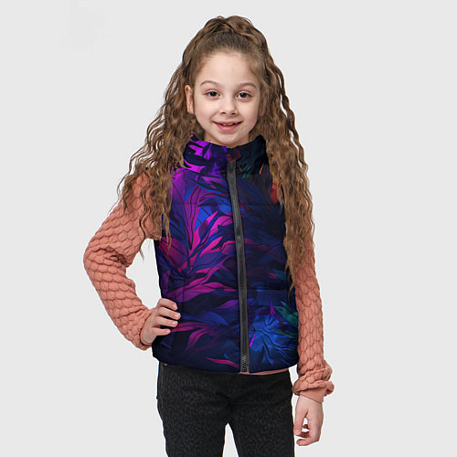 Детский жилет Абстрактный камуфляж в кислотных абстрактных пятна / 3D-Черный – фото 3