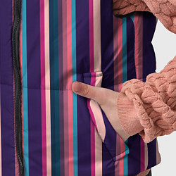 Детский жилет Вертикальные и горизонтальные полоски: розовые и ф, цвет: 3D-светло-серый — фото 2