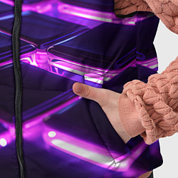 Детский жилет Фиолетовая неоновая плитка, цвет: 3D-черный — фото 2