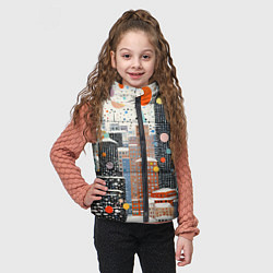 Детский жилет Новогодний город, цвет: 3D-красный — фото 2